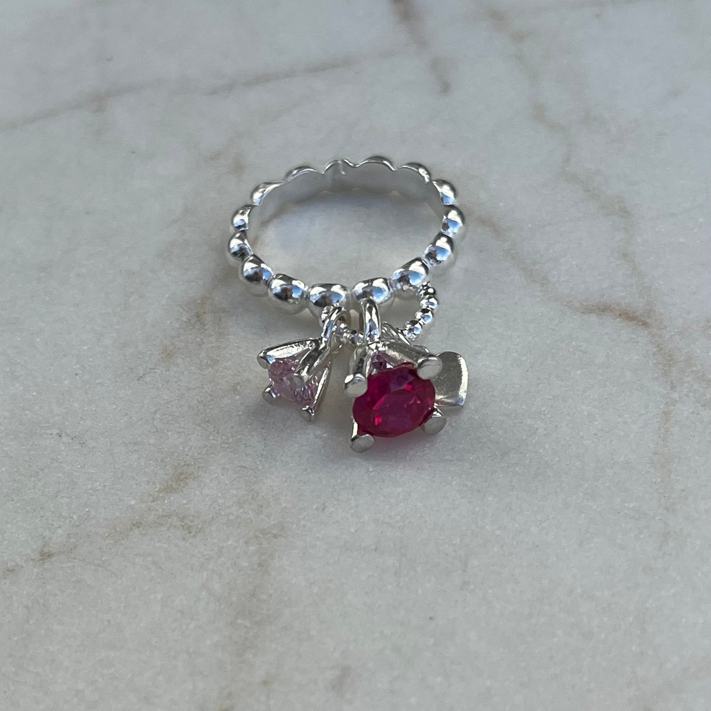 Poppy stæsj ring rosa