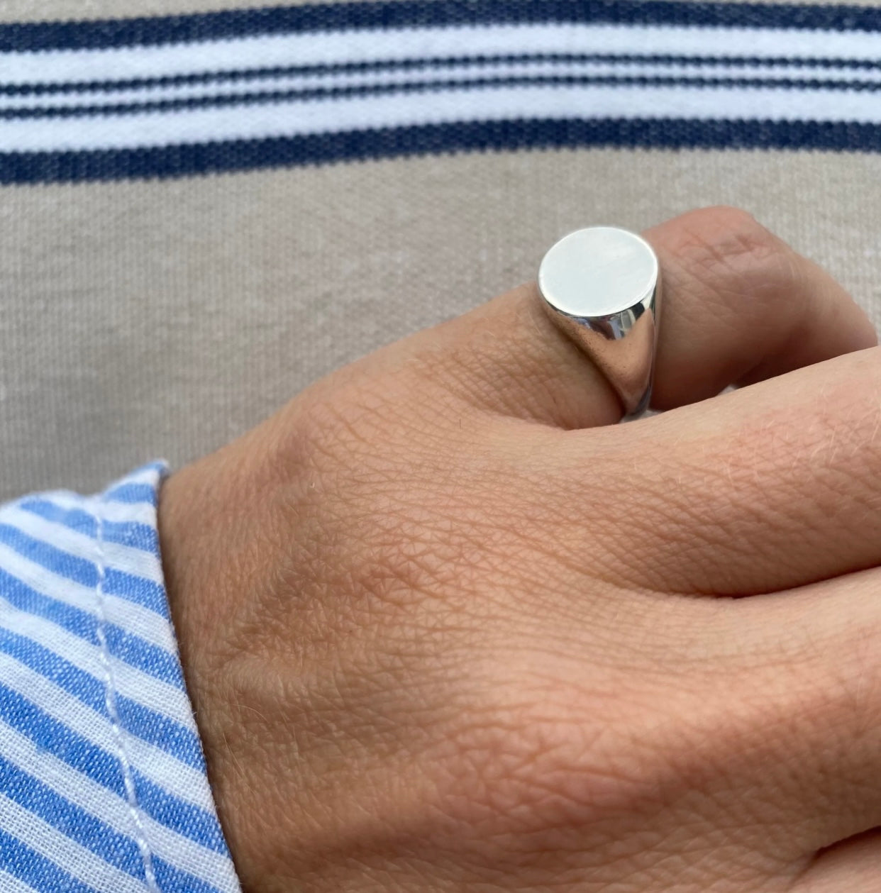 Chunky round signetring sølv