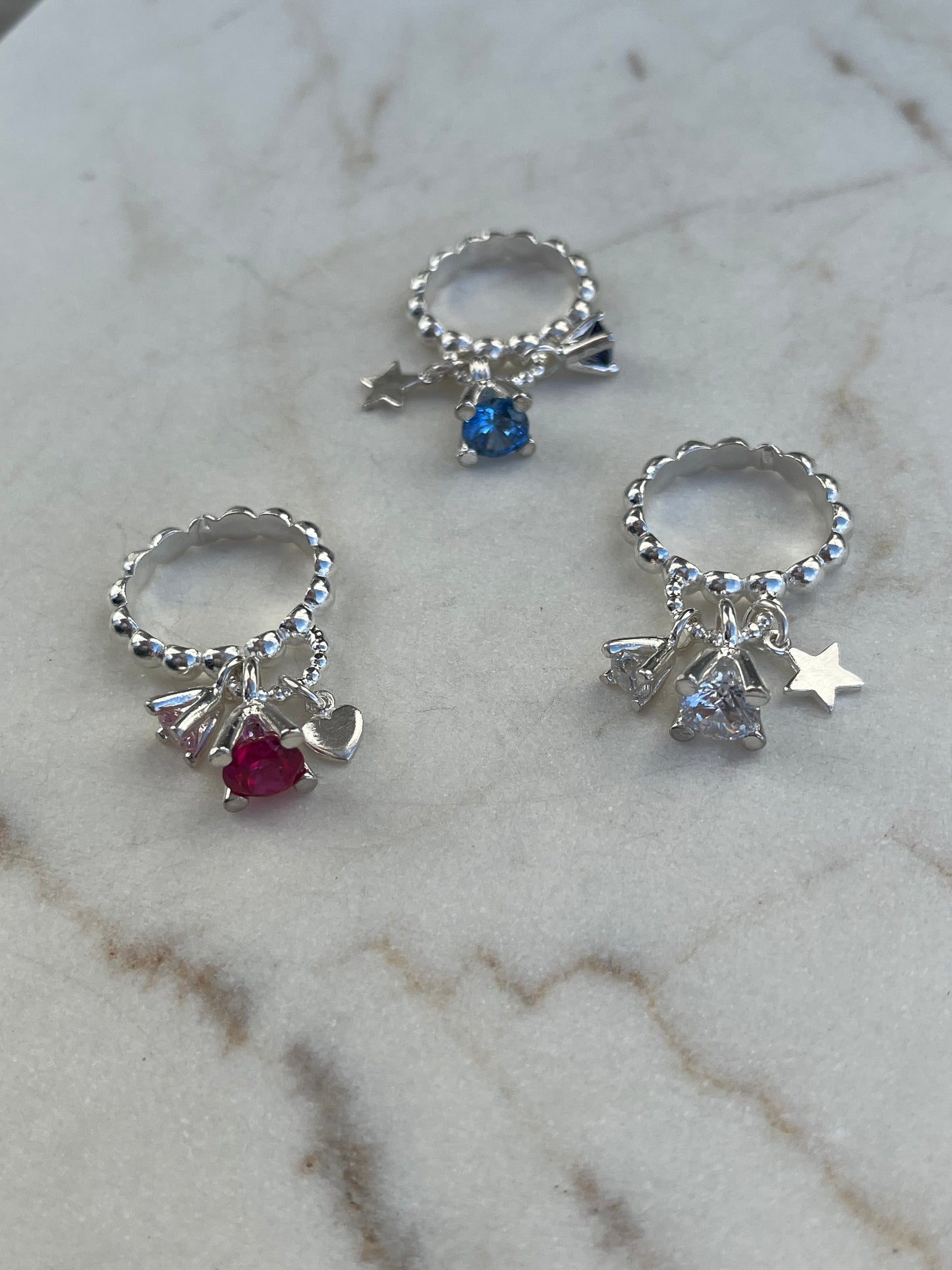 Poppy stæsj ring-blå